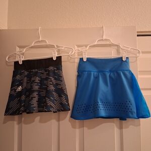 Lot of 2 Adidas Tennis Skirts Size XS Blue Black Pattern